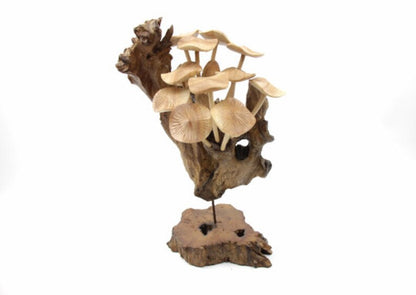 Hand Carved Mushroom Table Decor