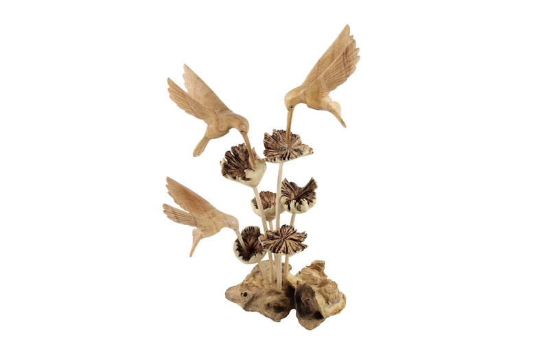 Wooden Hummingbird Table Deco