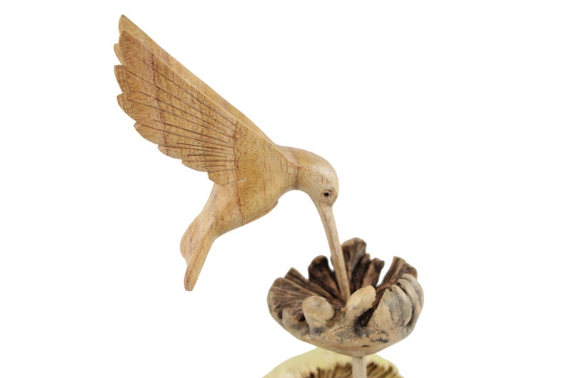 Wooden Humming Bird Sculpture