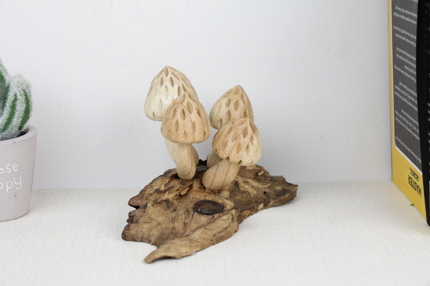 Wood Mushroom Sculpture for Table Deco, Fairy Mushroom Art, Unique Home Decorations, Mushroom Table Deco, Handmade Gift, Birthday, Wedding