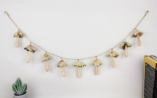 Wooden Mushroom Garland Wall Decoration, Mushroom Wall Art, Garland Mushroom For Wall Art Indoor Decoration, Handmade Gift Wall Deco