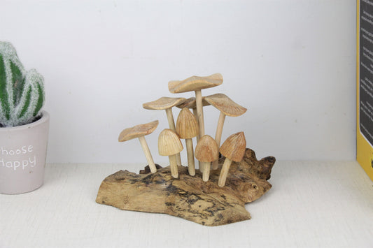 Wooden Mushroom Ornament For Table Decorations, Mushroom Art For Indoor Decoration, Unique Mushroom Gift for Her, Birthday, Handmade Gifts