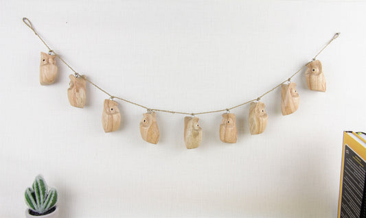 Wooden Owl Garland, Owl Wall Deco, Animal garland, Wall Hanging Garland, Owl Deco, Owl Wall Art, Home Deco, Gift for Mom, Handmade Owl Gift