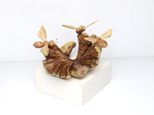 Wooden 3 Bees Figurine