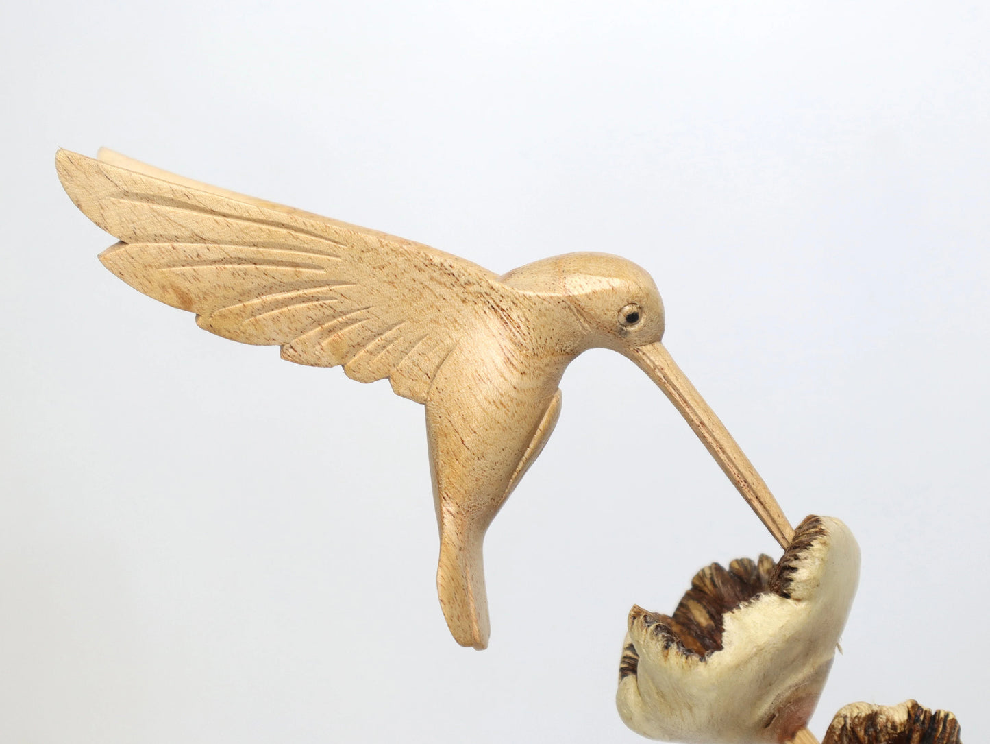 Wooden Hummingbird Couple Sculpture