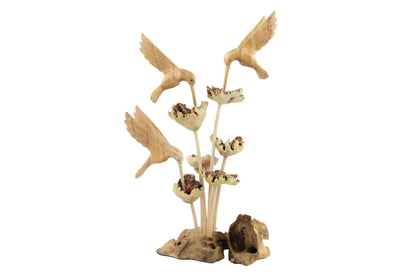 Wooden Hummingbird Table Deco