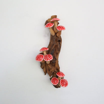 Hand-painted Red Mushrooms Decor